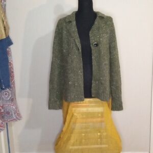 Karen Scott Green Speckled Cropped Sweater Size Small